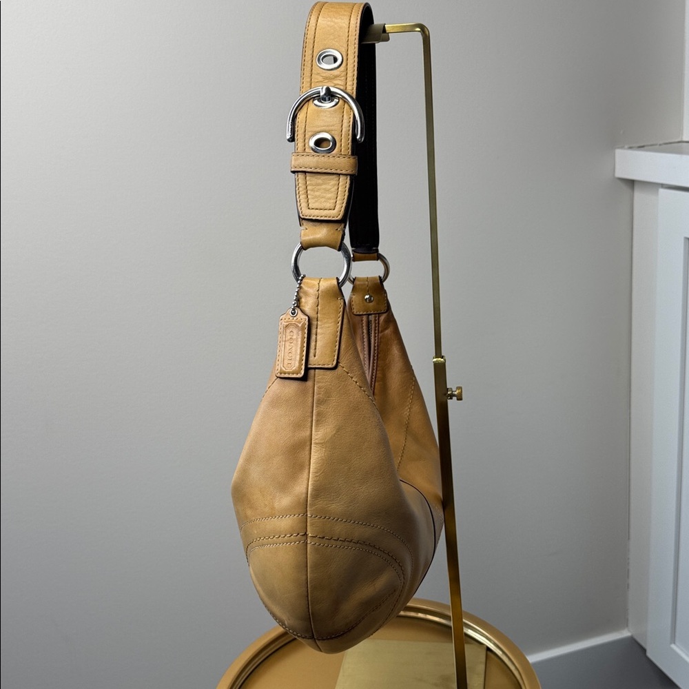 Coach SoHo Burnished Glove-Tanned Hobo Bag Style F12299 Camel Tan 2008 - Picture 7 of 15